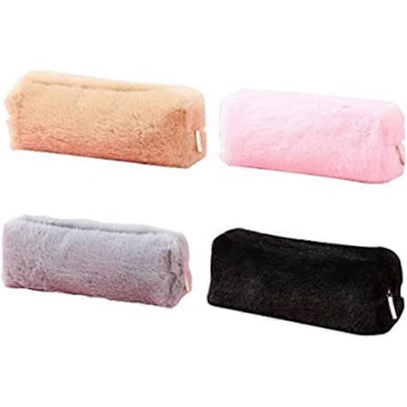 4 stk. plys penalhus, penalhus, plys penalhus, kosmetiktaske til papirvarer, til studerende, kontor, skoler, mønter, kosmetikopbevaring, 21 * 6 * 9 cm