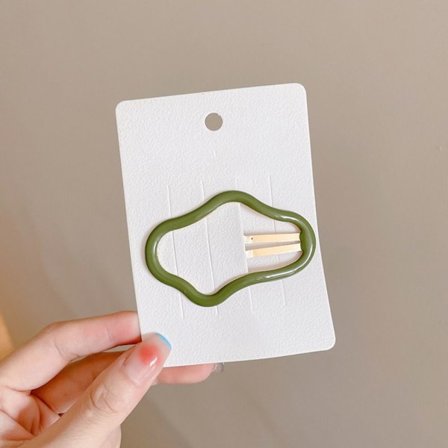 3/5 STK Skyformede Hulklip Side Hårklemmer 3 STK GRØNN 3 STK