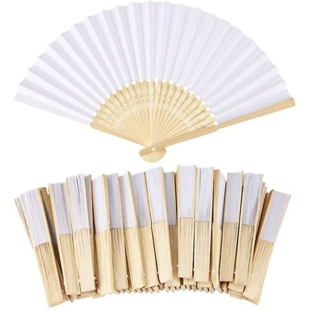 10 stk. Håndlavede papirfoldningsvifter Bambus håndholdt vifte til gave