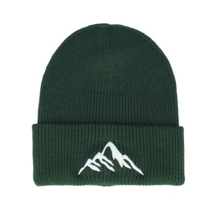 Wild Spirit - Grön cuff Beanie - Mountain 3d Bottle Green Deep Cuff @ Hatstore