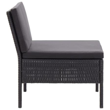Vidaxl Loungeset För Trädgården Med Dynor 3 Delar Konstrotting S Svart