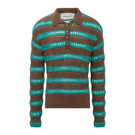 Andersson Bell V-neck Strik Brun, Herre Strik