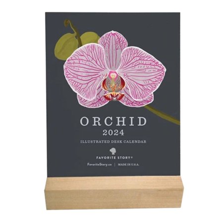 2024 Orchid Desktop Calendar Månatlig visning av kalenderdekoration för hemstudiekontoret