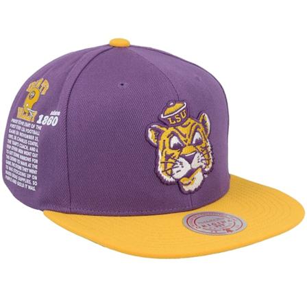Mitchell & Ness - Louisiana State Tigers Team Origins Purple/Yellow Snapback Snapback Purple Cap - College @ Hatstore