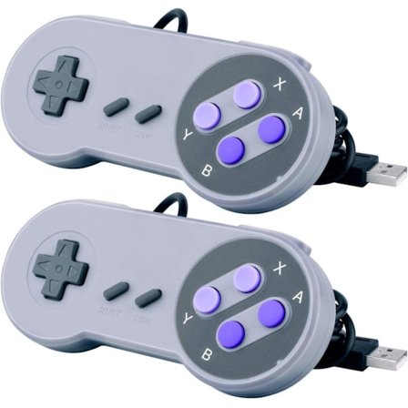 2025 Senaste Modellen 2-pack USB-kontroller för Super NES SNES, USB Famicom-kontroller Joypad Gamepad för Laptop Dator Windows PC/MAC/Rasp