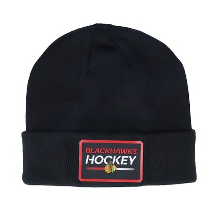 Fanatics - NHL Noir cuff Bonnet - Chicago Blackhawks Authentic Pro Prime Beanie Black Cuff @ Hatstore