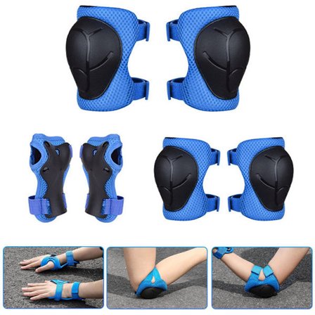 Sininen - Lasten suojavarusteet - Polvisuojasarja 3–8-vuotiaille lapsille - 3-in-1 rannetuet