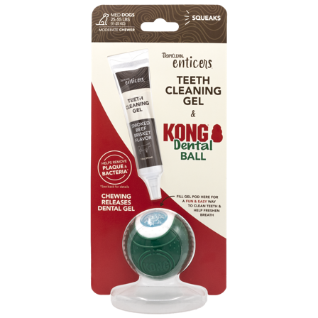 TropiClean - Enticers Dental Ball Kit for mellomstore hunder 11-25 kg - Smak av røkt oksebryst - Hund - Hundepleie & kosttilskudd - Tannpleie - ZOO.no