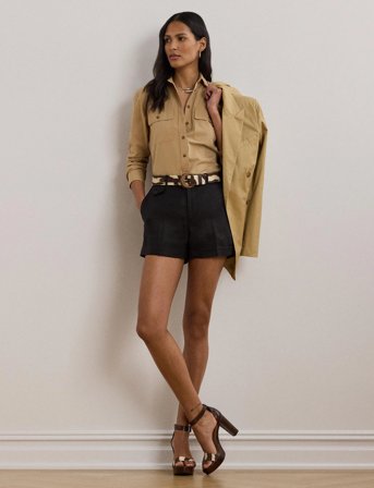 Lauren Ralph Lauren Relaxed Fit Featherweight Cotton Shirt - Beige - XL