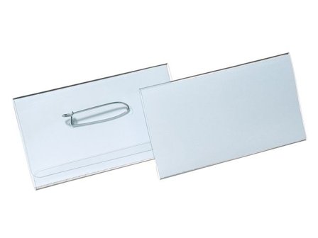 DURABLE Namnskylt med nål 75x40mm 100/fp - Lyreco - Kontorsmöbler och inredning - Namnskyltar och korthållare - Namnbrickor