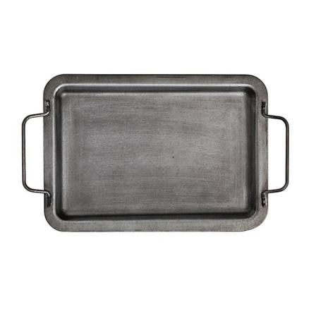 Europeisk Retro Kvadratisk Jernplate Med Håndtak Metall Vintage Brette