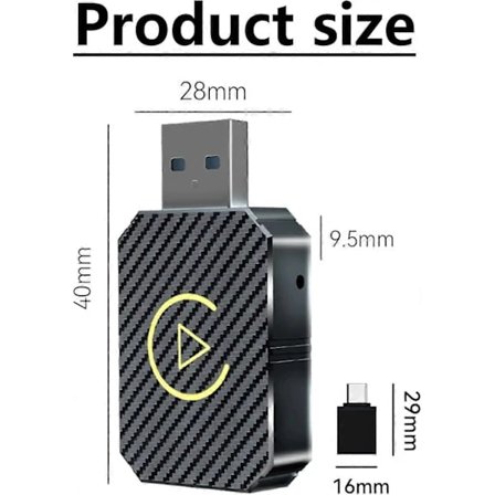 2-i-1 Trådlös CarPlay Adapter Android Auto Trådlös Adapter Smart Mini Box USB Adapter Plug and Play WiFi Snabbanslutning