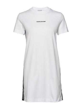 Side Tape T-Shirt Dress White Calvin Klein Jeans