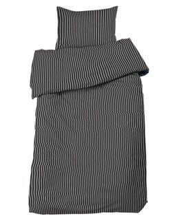 Vintage vasket dynebetræk med trykte striber Malte 2-delt Antracit