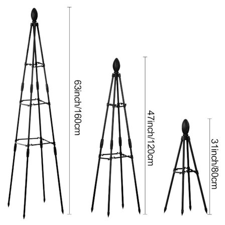 Trädgårdsspaljé metallväxtstöd SVART 2 2