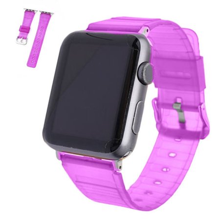 Apple Watch 42mm - 44mm transparent TPU watch strap - Purple