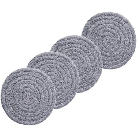 Elegant Runde Dækkeservietter Sæt med 4 Bomuldslinned Flettet til Hjemmebrug Udendørs