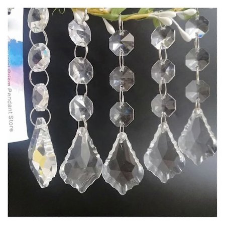 Lysekrone Krystalprismer Vedhæng 5 stk. Krystal 38 mm Ahornblad Prismer Vedhæng Dele (LGL)