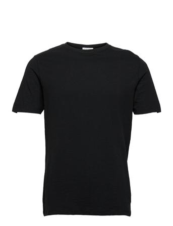 Basic Slub Tee S/S T-shirts Short-sleeved Svart Lindbergh*Betinget Tilbud