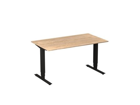 deNord Design Bord höj/sänk Pro 1400x800 ek/svart - Lyreco - Kontorsmöbler och inredning - Bord och hurtsar - Skrivbord - Höj/sänkbar