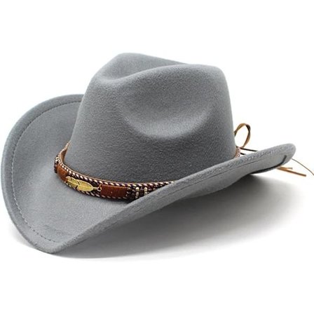 Cowboyhatter for kvinner, cowboyhatter for menn i westernstil, cowboyhatter med bred brem og belter, filthatter.