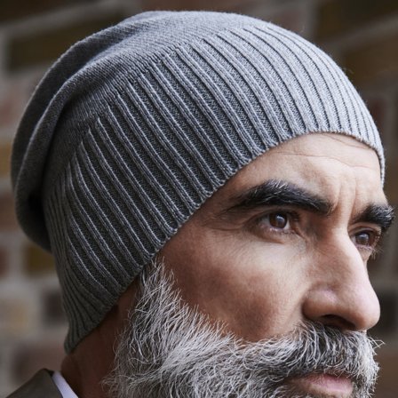 Gorro de punto de algodón orgánico gris Konrad para hombres - Gorros de punto