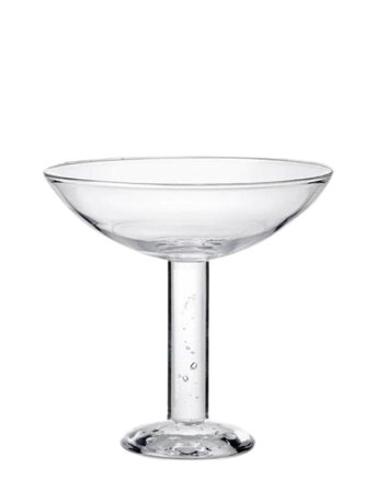 LOUISE ROE Bubble Glass, Champagne Coupe, Plain Top - Nude - H12.5CM