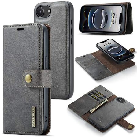 DG.MING 2-i-1 Magnet Wallet iPhone 16e Brun