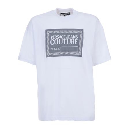 Versace Jeans Couture T-Shirt rectangular brand name on chest Hvid, Herre