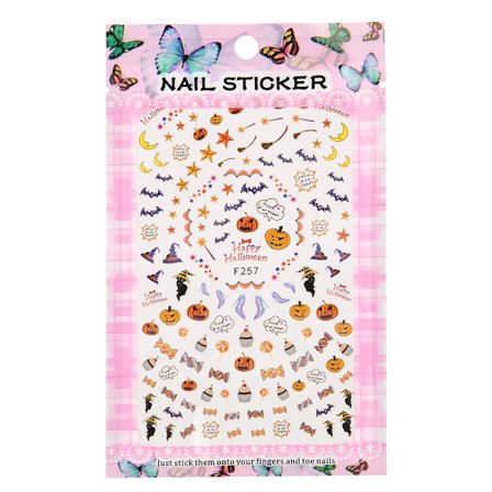 Halloween Nail Art Dekaler 3D Självhäftande Nail Art Stickers DIY Nail Art Dekoration (G)