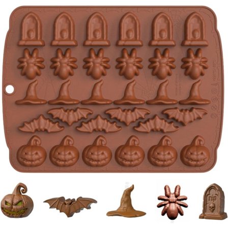 Halloween silikonform 5 mönster Halloween chokladform godisform pumpa b