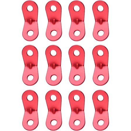 Campingtaujustering i aluminiumslegering Bardun Taujusterere for Telt Presenning Fotturer (Rød (2 hull) - 12 stk)