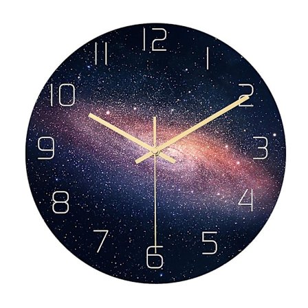 Galaxy Akryl Tyst Väggklocka Sovrum Vardagsrum Klocka Födelsedag Julklappar Present till Barn