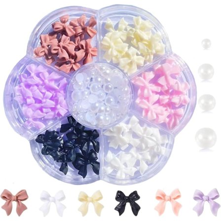 Farverige Sløjfe-Knop Negle Studs Rhinestones Krystal, 3D Sløjfer Negle Charm Farverige Sløjfe Negle Charm Sæt til Akryl Negle De