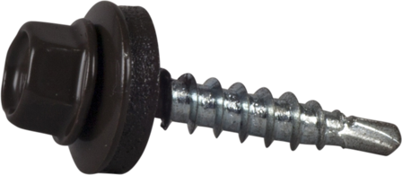 ESSVE 64915 Farmerskrue 4,8 x 28 mm, borspiss, 250-pakning Mørkebrun (RR32), Innfesting