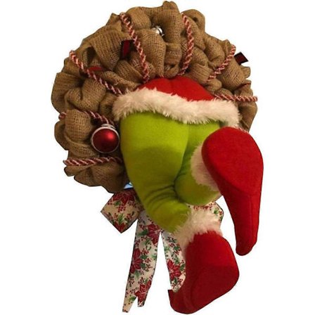 Julekrans Dørkrans Julepynt Krans Juletræspynt Grinch Fyldt Elfenbensben i Julekrans