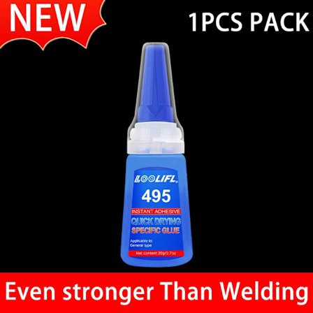 1-3 st LOOLIFL 495 Super Snabblim Snabbtorkande Cyanoakrylat Lim Läder Gummi Trä Metall Stark Bindning 20g Flytande Lim Verktyg