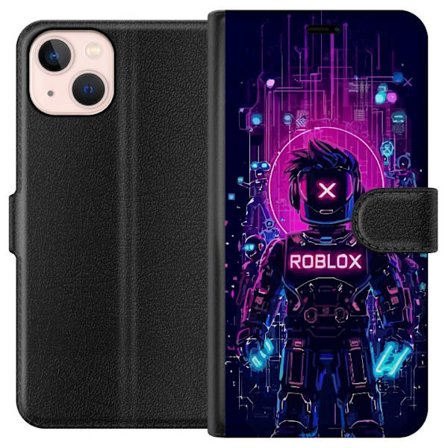 Kompatibel Tegnebogsetui til Apple iPhone 13 Roblox Cyber Core Kraftfuldt digitalt Roblox-design med lilla lys og futuristisk baggrund