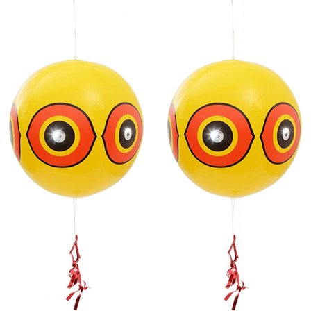 2 Anti-Pigeon Scarecrow Balloons, (Ø) 400 mm, keltainen/punainen, linnut,