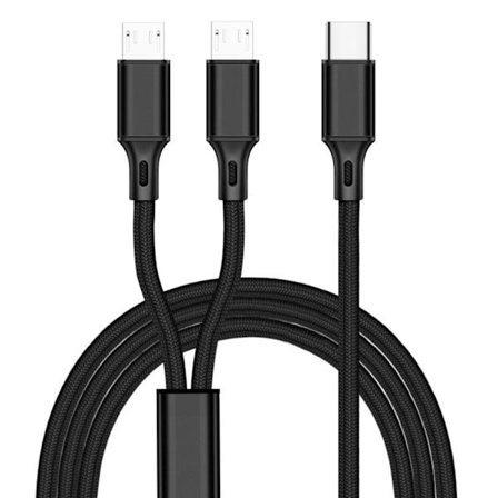 50/120 cm USB Type-C-kabel 1 till 2 USB-C TypeC till Micro USB Laddningssladd för biltelefonladdning