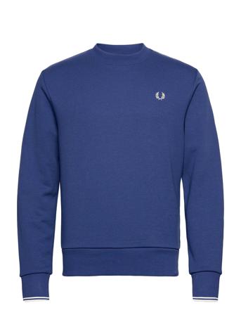 Crew Neck Sweatshirt Sweat-shirt Genser Blå Fred Perry