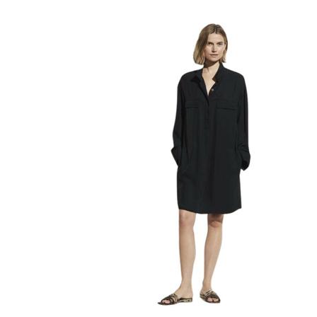 Vince, Utilitiy Hemdkleid Zwart, Dames, Maat:S