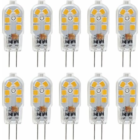 G4 LED-lampor 12V, 1W Motsvarar 10W halogen, ej dimbar, paket med 10