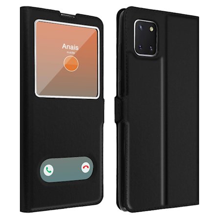 Galaxy Note 10 Lite Deksel Dobbel Vindu Videostativ [DB] Svart