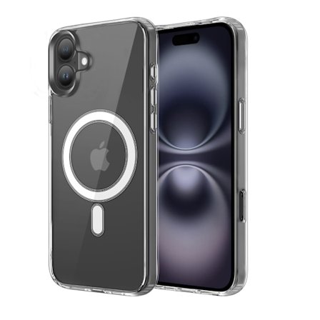 iPhone 16 PLUS Skal Transparent - MagSafe - Heltäckande stöttåligt skydd
