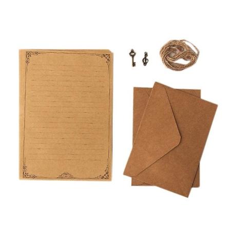 12 kpl Vintage Kraft-paperia Kirjoituspaperia Eurooppalaiseen Tyyliin Kirjeiden Kirjoittamiseen Kirjoituspaperia Stati