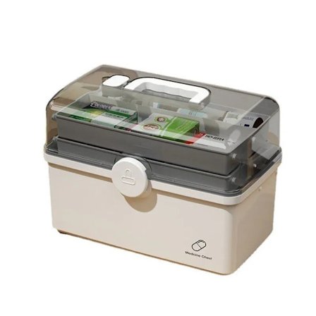 Hvid Stor Kapacitet Medicinboks Til Opbevaring af Medicin i Hjemmet Multi-lags Klassificering Hjemme Medicinboks