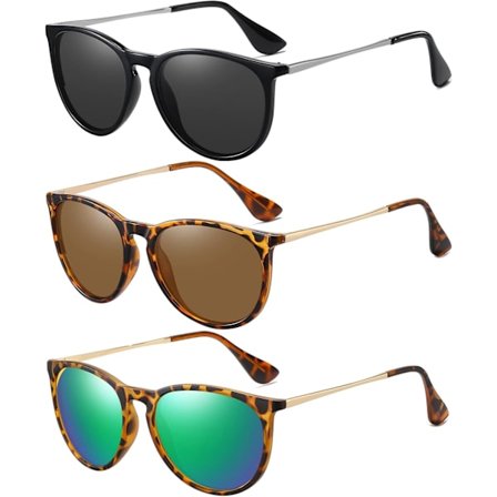 Solbriller Dame Herre Vintage Polariserte Retro Solbriller Dame Solbriller Runde Klassisk UV-beskyttelse