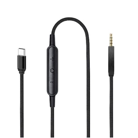 USB-C til 2,5 mm hannkabel for QC25/QC35/QC35II/QC45 hodetelefoner med mikrofon