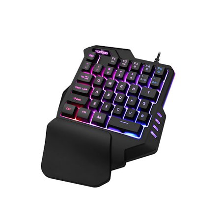 #RGB Bakgrundsbelysta Tangenter Mini Bärbar Speltangentbord - Ergonomisk Spelkontroll för PUBG LOL WOW DOTA2 - Dator PC Mac Gamer#